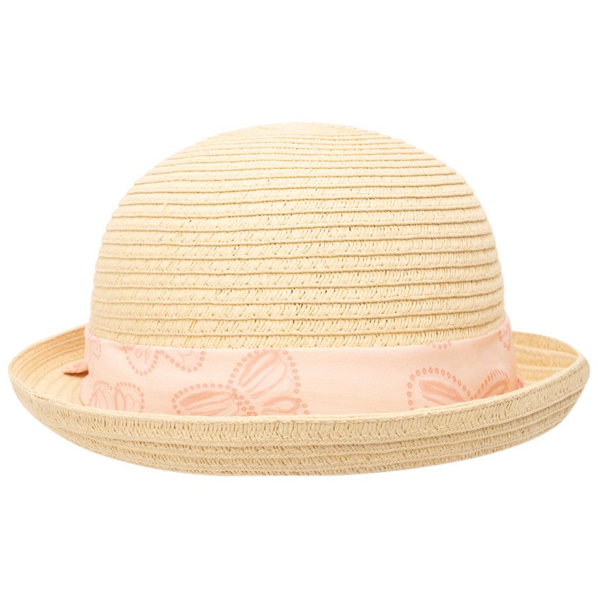 Chapeau melon avec galon papillons pour bébé fille - Rose