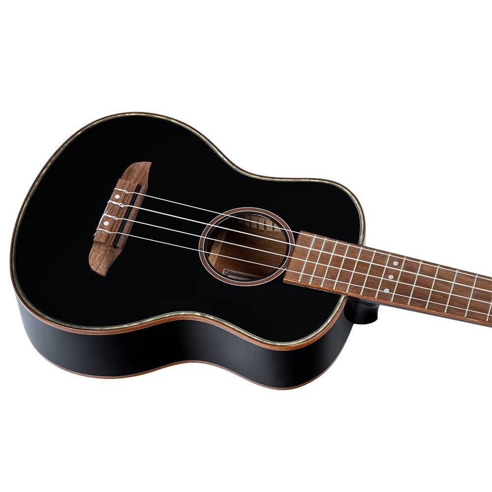Ortega RUOX-TE Onyx Series Tenor Size Ukulele Black tenor ukelele met gigbag