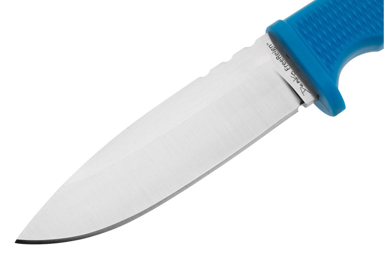 Demko Knives FreeReign AUS10A Drop Point FR-10A-BLU Blue Rubber, outdoormes