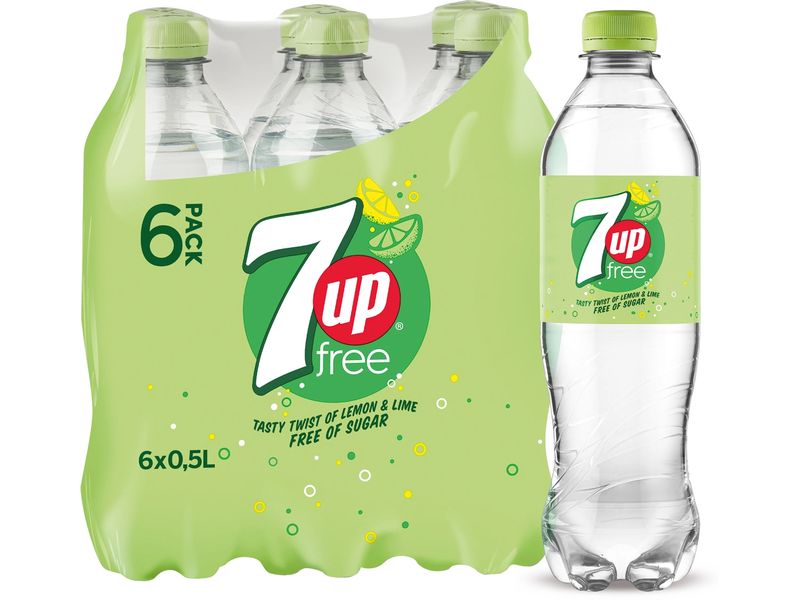 7up Soft-Drinks 7up free 6 x 0.5 l Kohlensäurehaltiges Erfrischungsgetränk mit Zitronenaroma