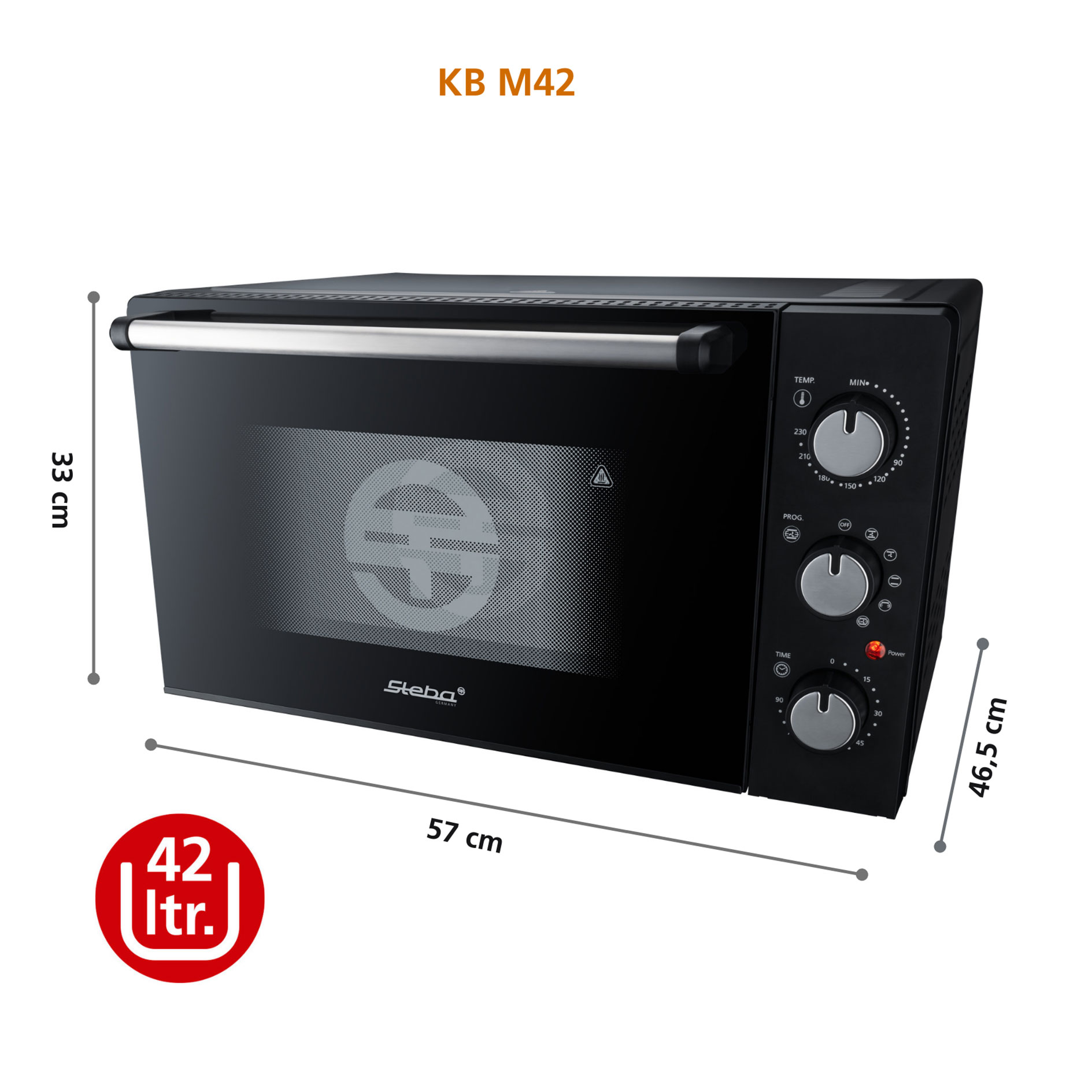 STEBA Grillbackofen KB M42 - schwarz - 2000 Watt