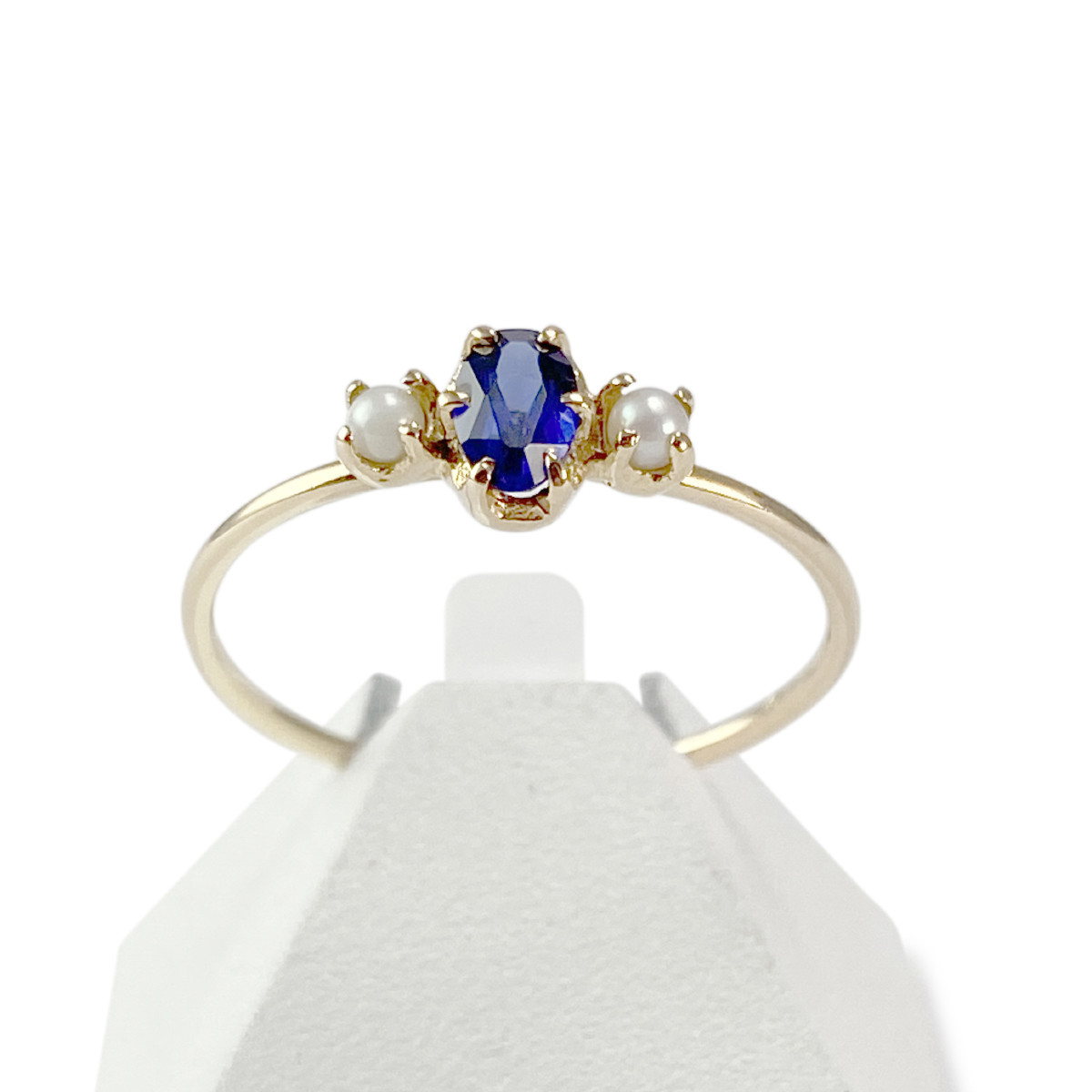 Bague d'occasion or 750 jaune saphir perles