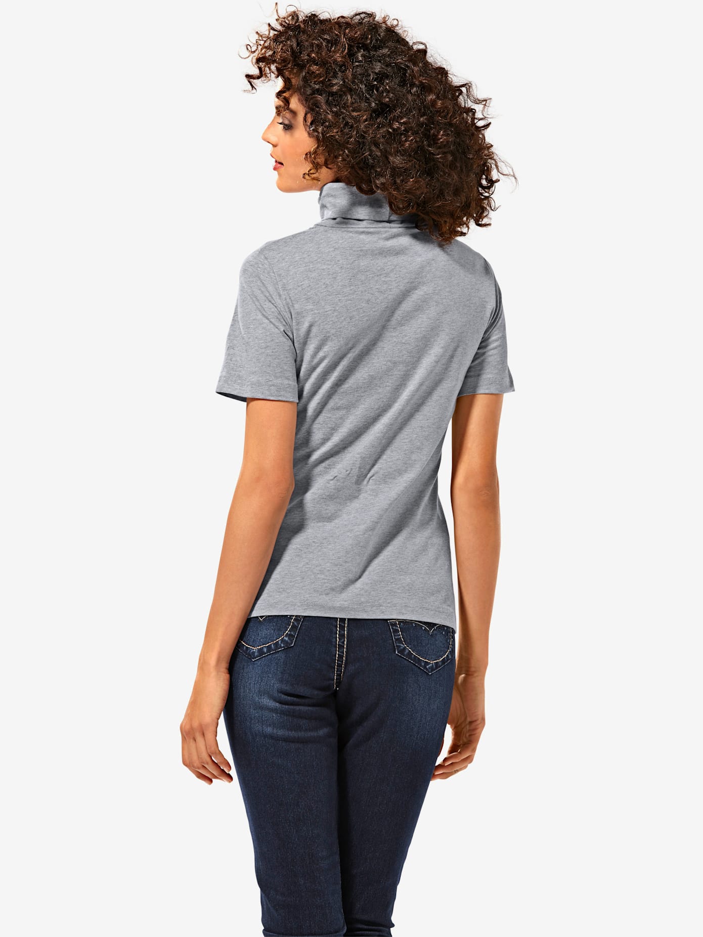 T-shirt col roulé basique facile à associer avec joli col roulé