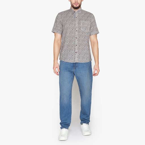 Signal Trip Mini Print Skjorte, True Blue, 3XL