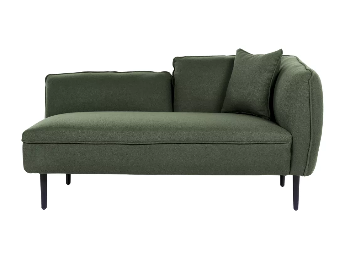 Méridienne angle droit tissu bouclé vert foncé CHEVANNES
