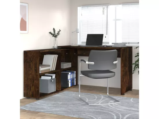 Bureau d'angle Chêne fumé Bois d'ingénierie
