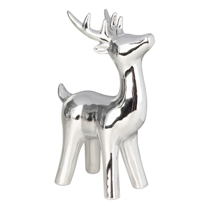Deko-Hirsch silber - ca. 12 x 6,5 x 18 cm