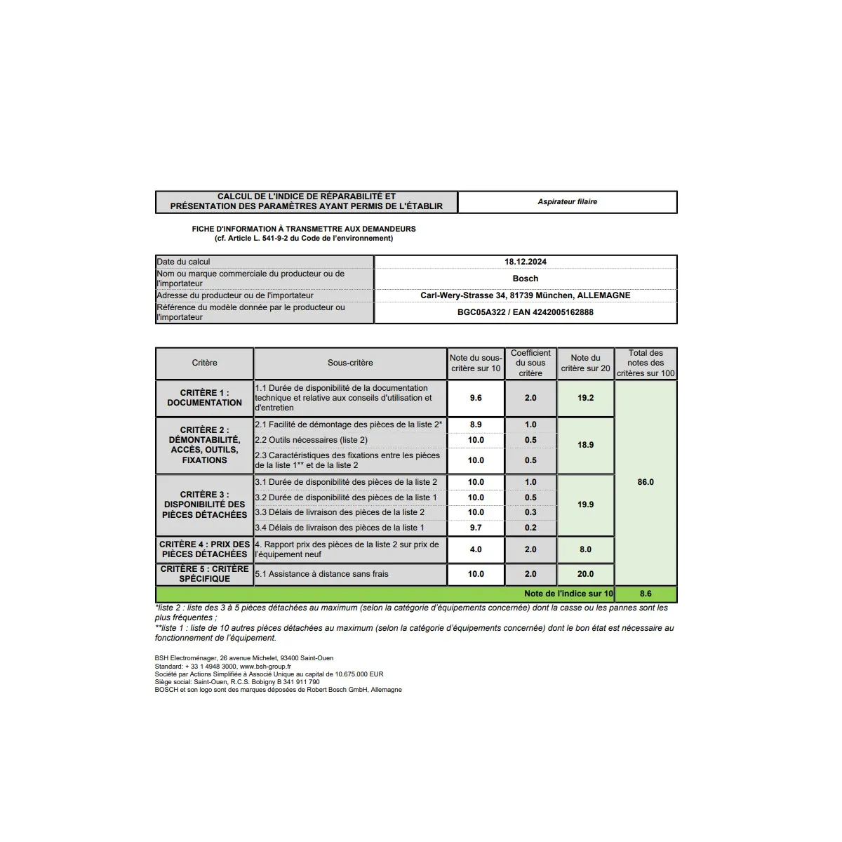 Bosch BGC05A322