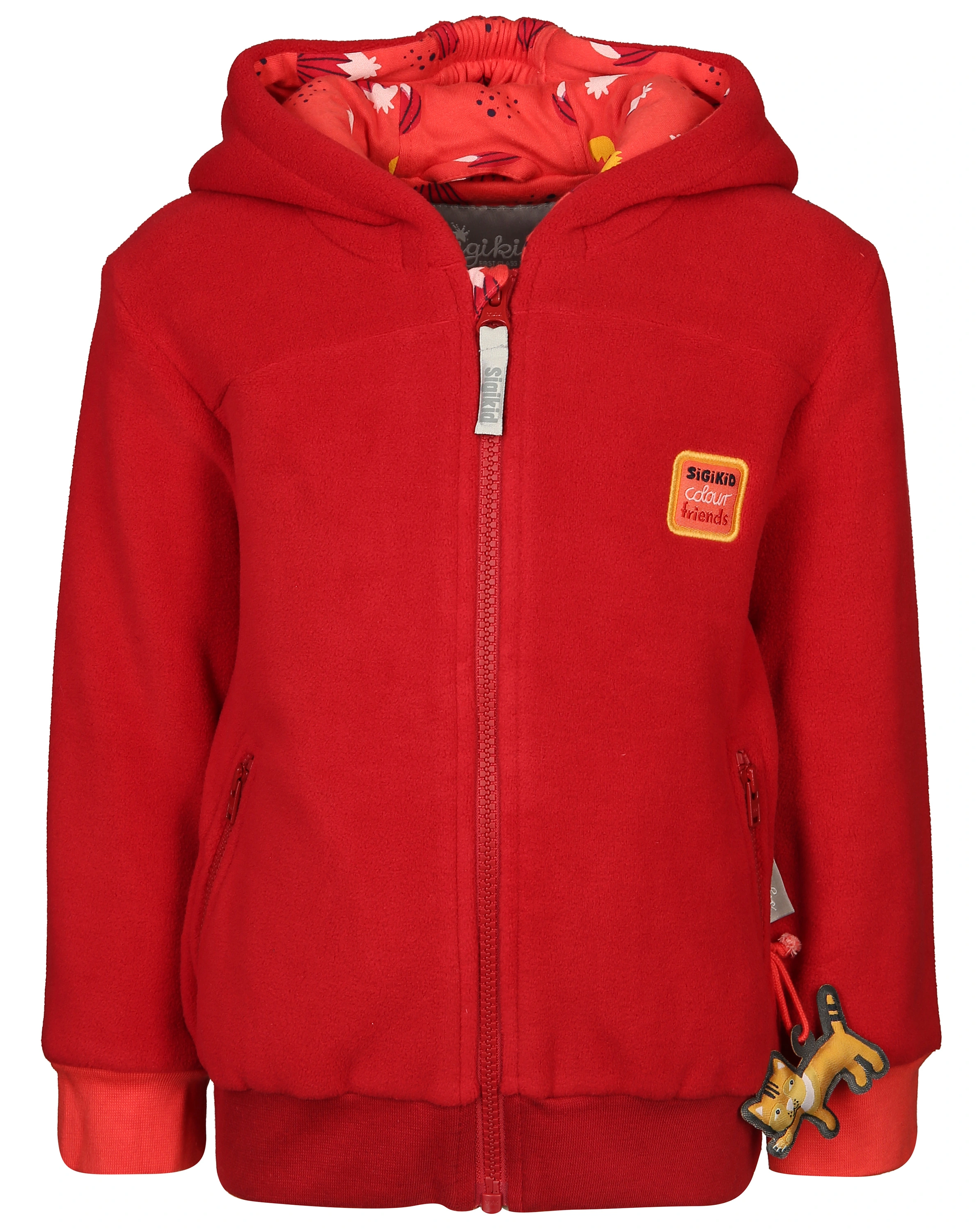 Fleecejacke COLOUR FRIENDS mit Kapuze in rot