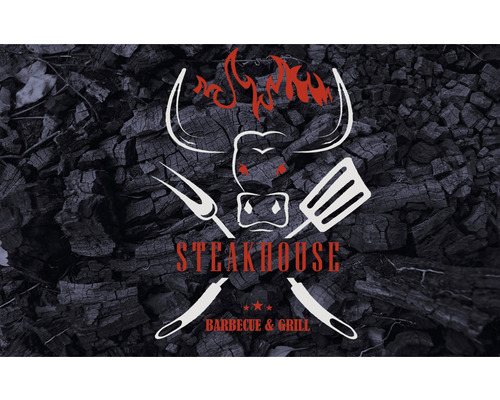 BBQ vloerbeschermingsmat Steakhouse antraciet 75x120 cm