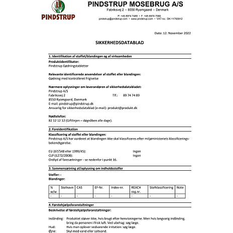 Pindstrup grøntsagsgødning 2,5 liter