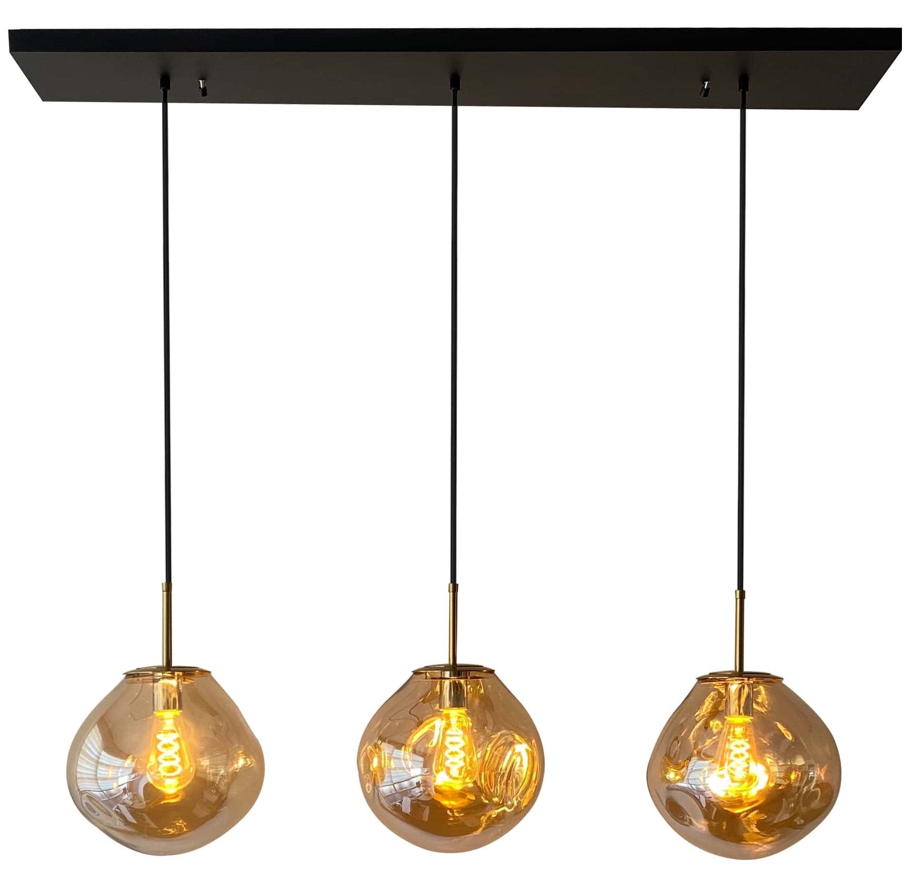 Hanglamp 3-lichts Amber Boaz B120 x D20 cm