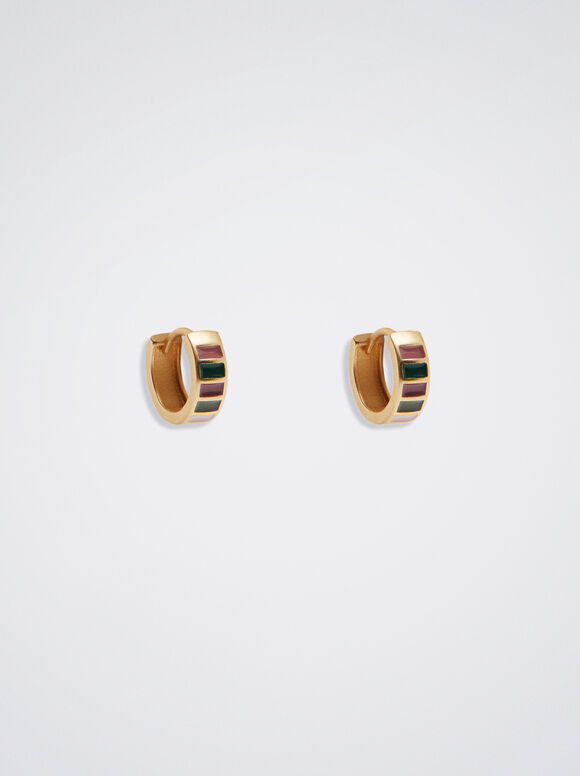 Brincos de argola esmaltados - Multicoloridos