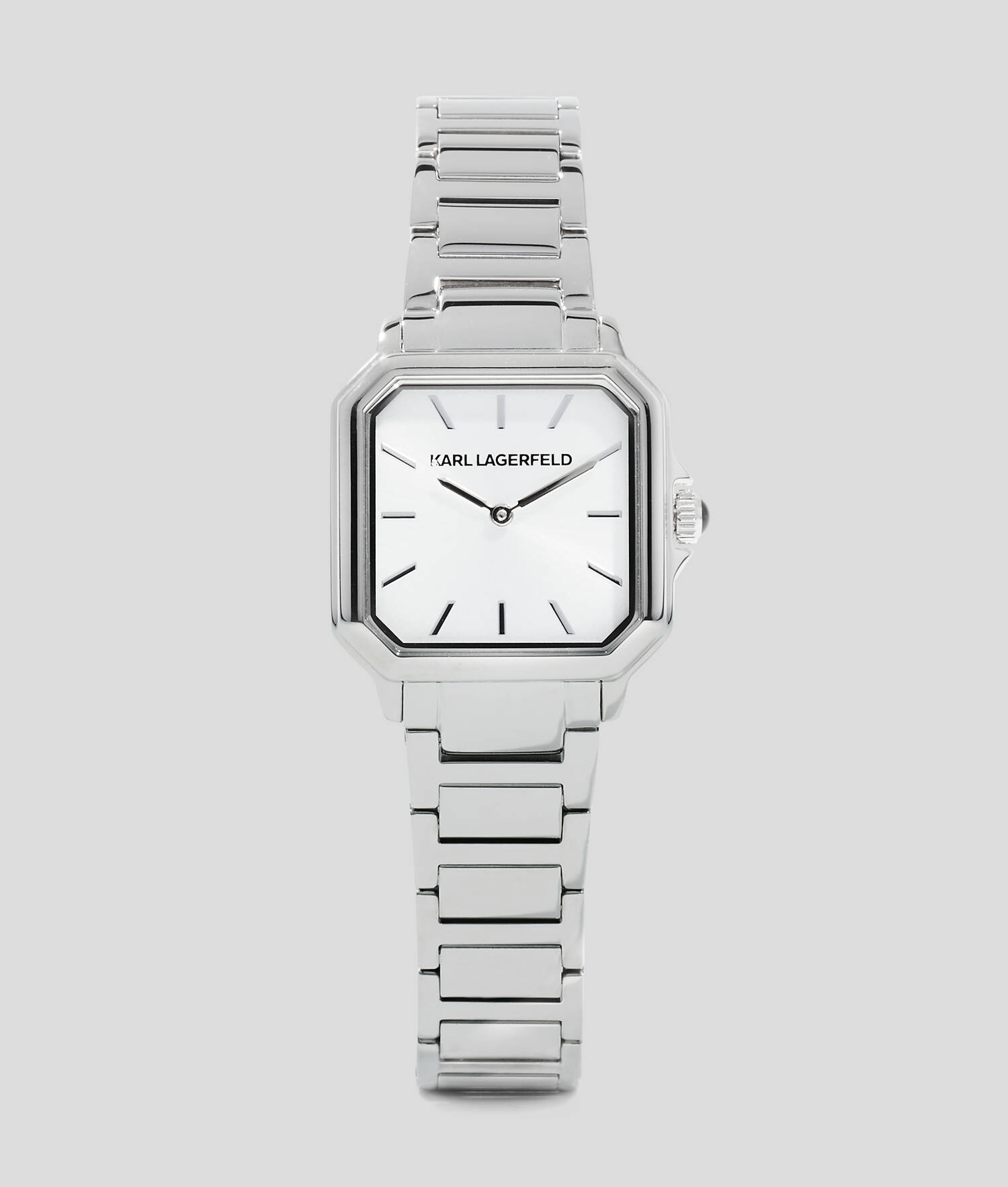 Montre carrée avec logo KARL - Argent