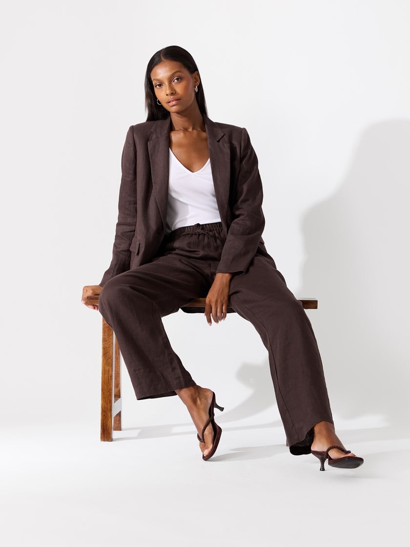 Diondra linblazer Chocolate Brown