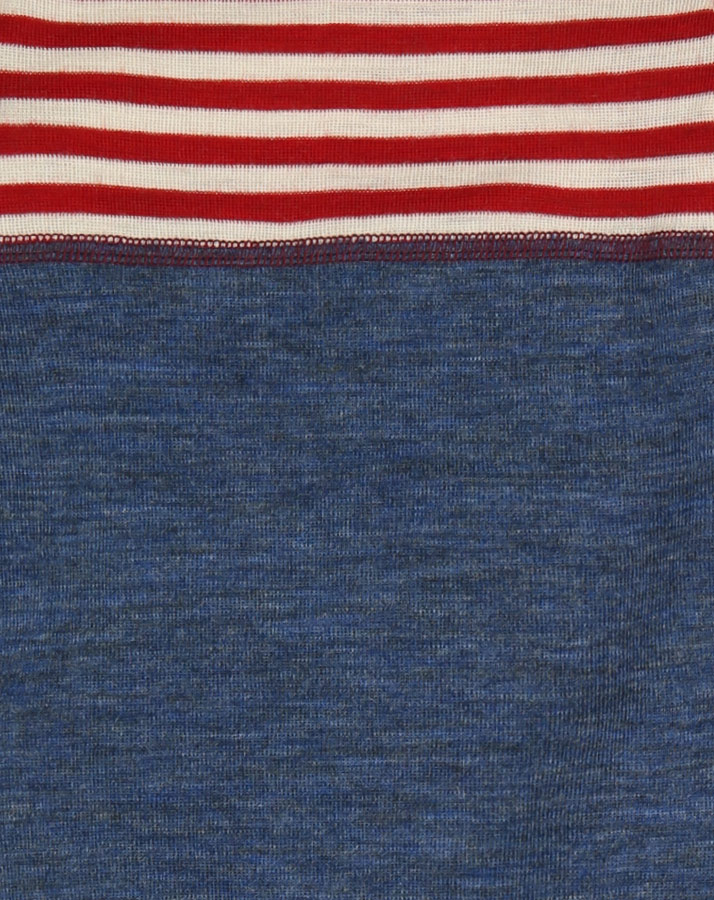 Strampler ESSENTIAL BABY gestreift in rot/blau melange