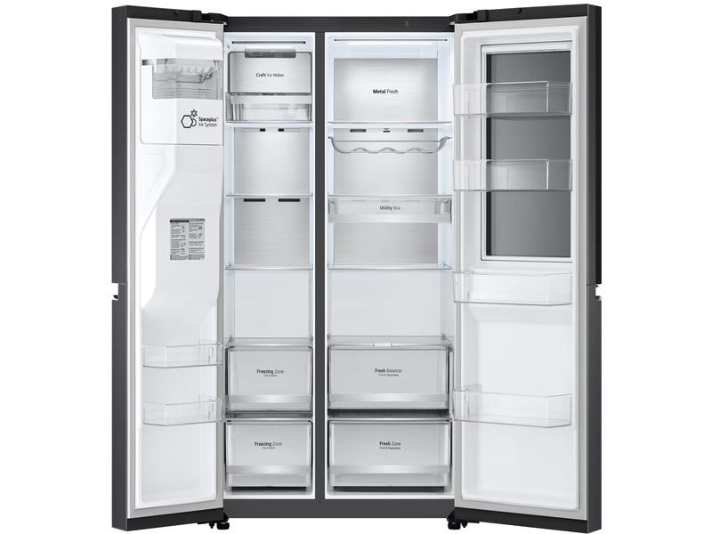 LG Foodcenter GSXV90MCDE Matte Black Steel Side by Side Kühlgerät mit Fenster und Innenbeleuchtung