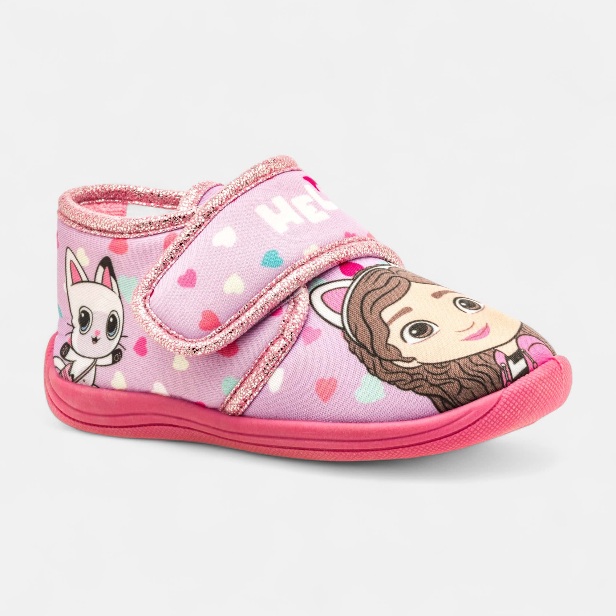 Pantoufles attaches velcros Fille rose