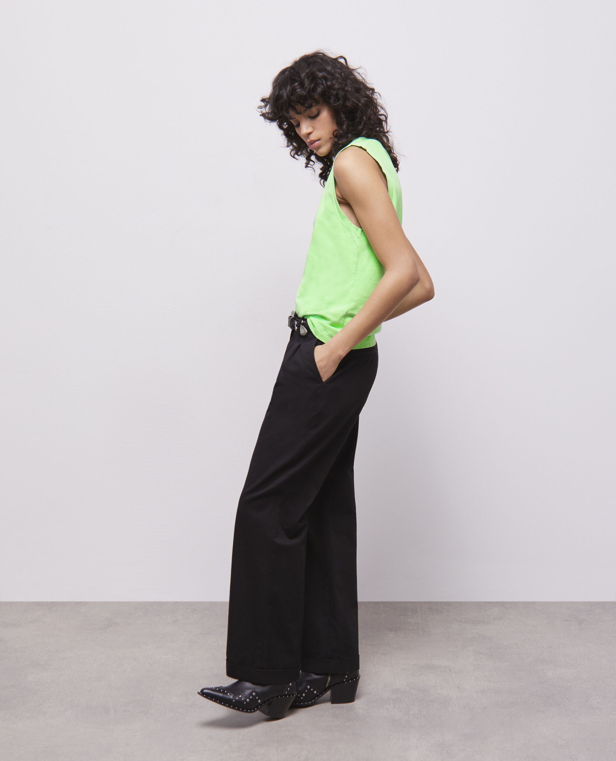 T-shirt vert fluo avec logo