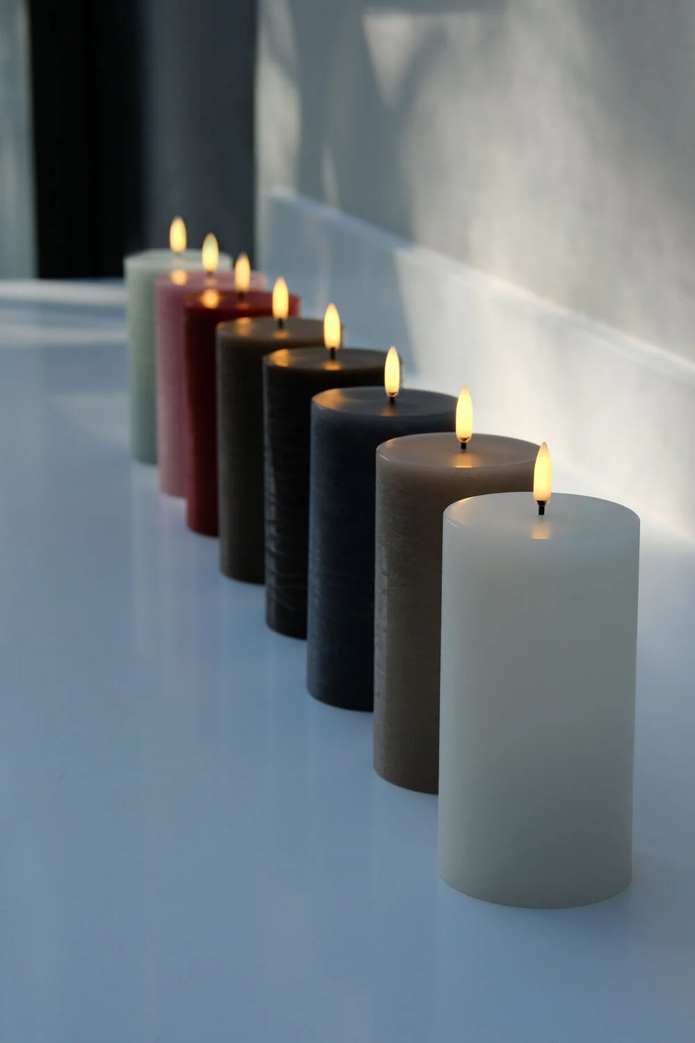 Uyuni  LED Rustic Pillar lys, Caramel - H15 cm.