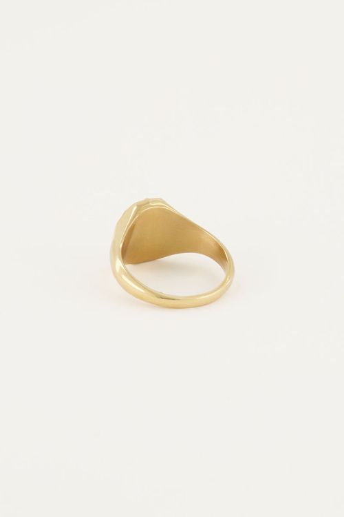 Vintage look zegelring met munt