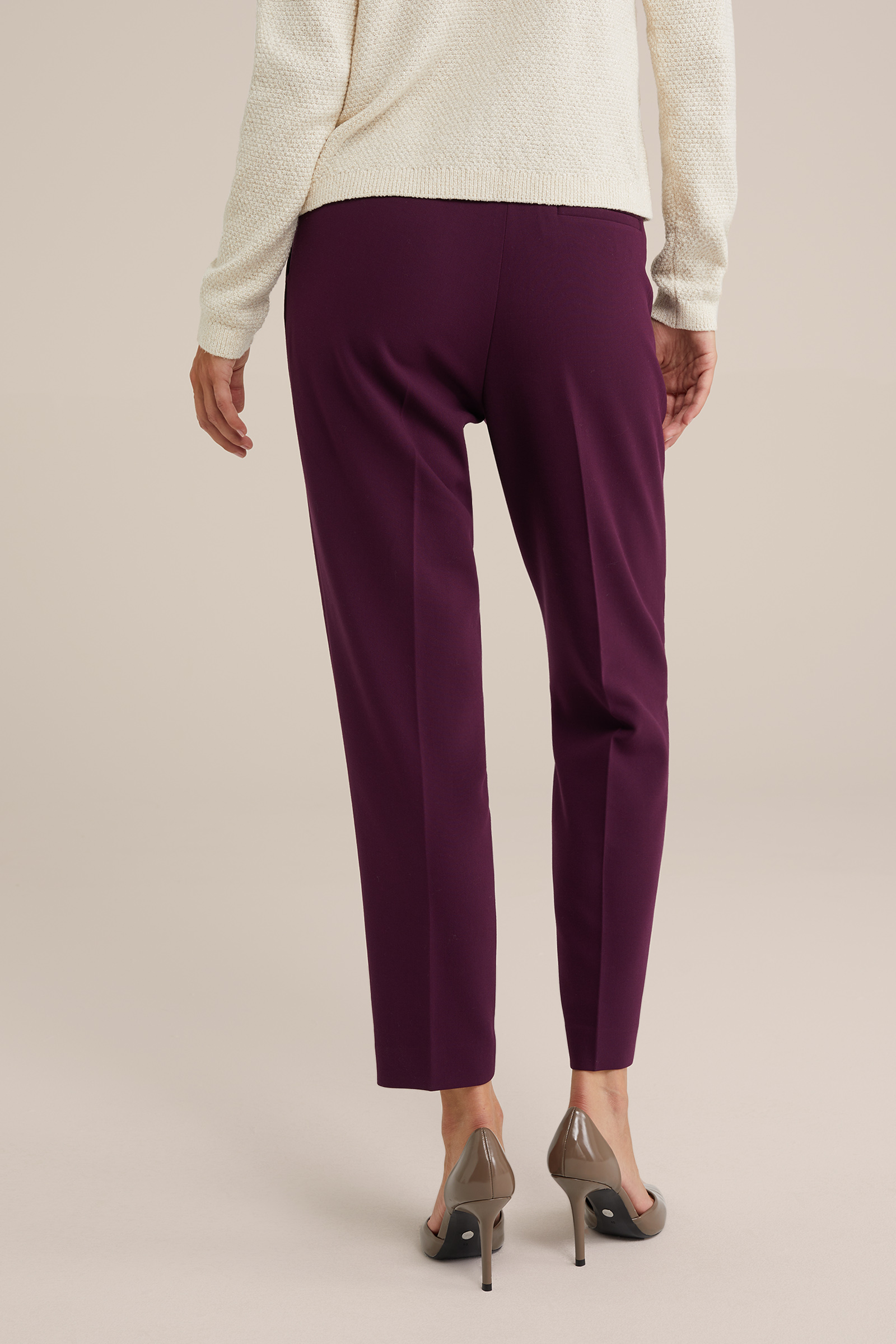 slim fit pantalon WE Fashion Donkerpaars