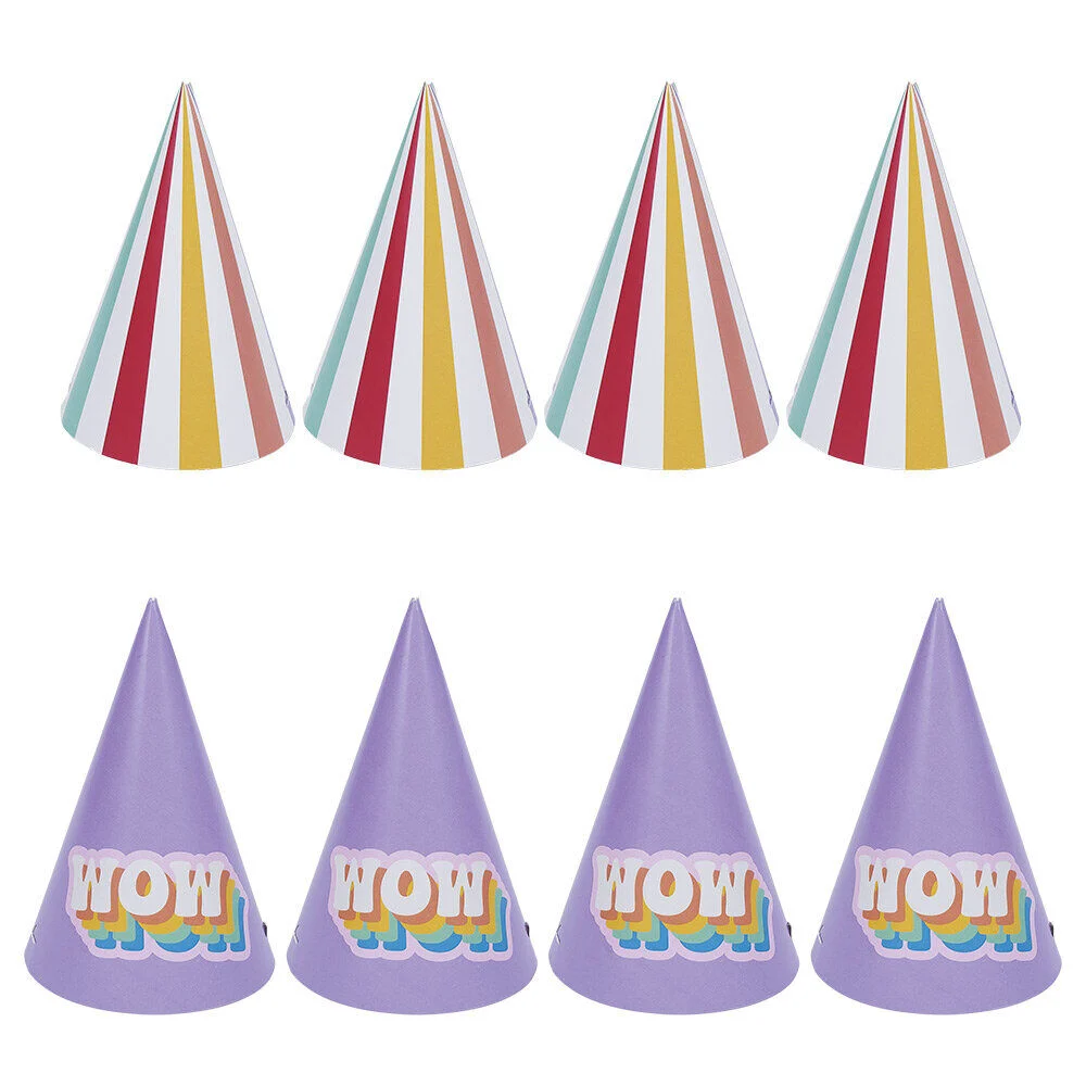 Chapeau de fête motif arlequin WOW thème candy x8