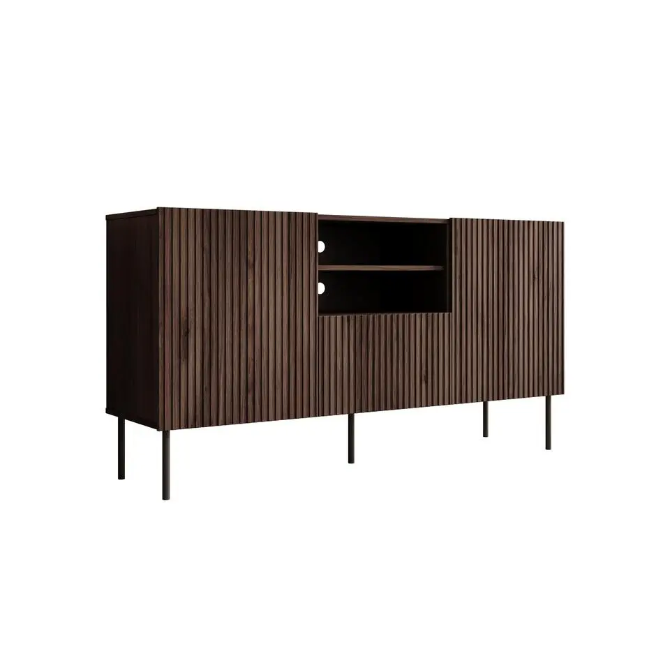 Meubella - Dressoir Tartagal - Donkerbruin eiken - 150 cm