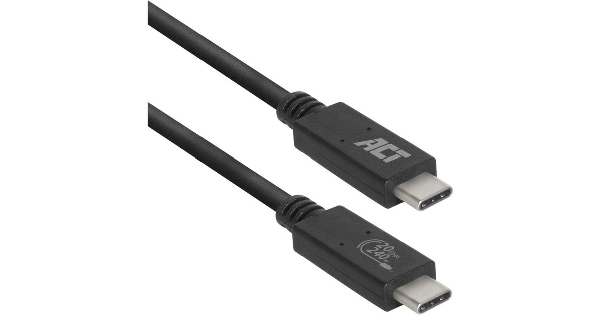 ACT ConnectivityUSB4® 20Gbps aansluitkabel C male - C male 1 meter USB-IF gecertificeerd  (Zwart)