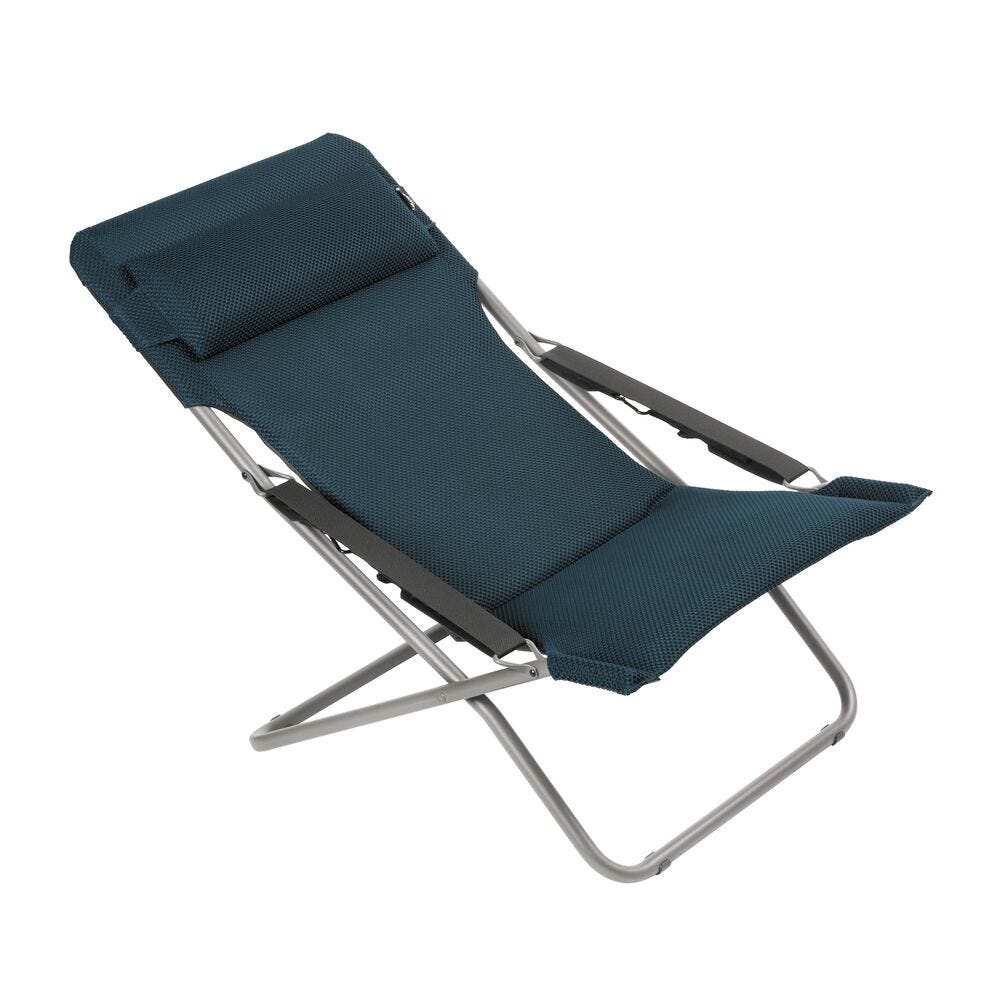 Klappbarer, gepolsterter Liegestuhl Transabed BeComfort® Blau Bleu Encre