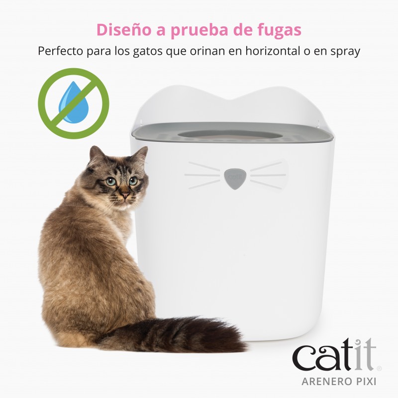 Caixa de areia para gatos Catit Pixi, branca