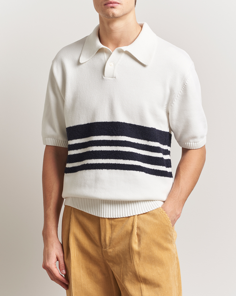 Palmes Panel Knit Polo Off White