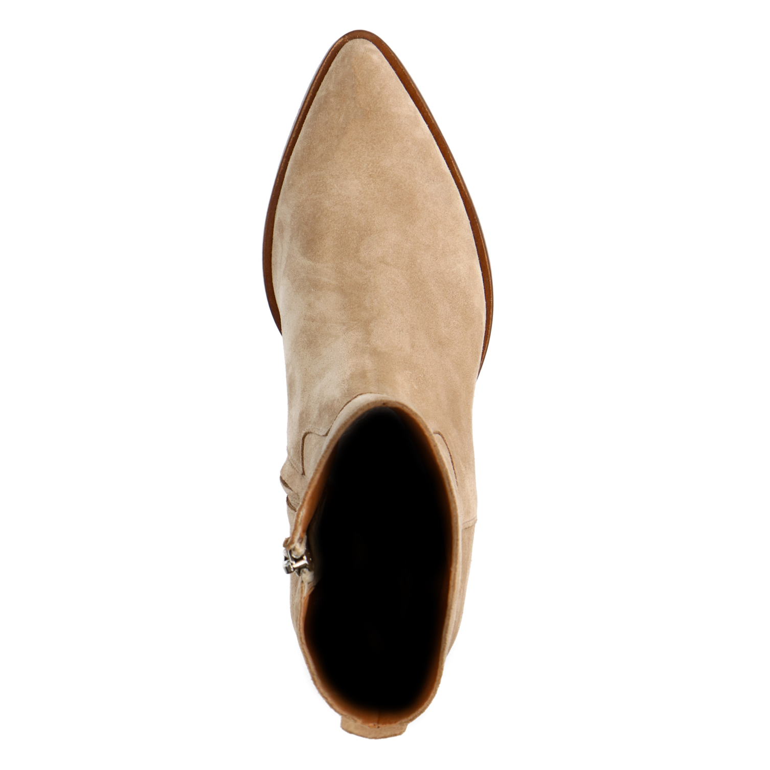 Beige suède enkellaarsjes met hak