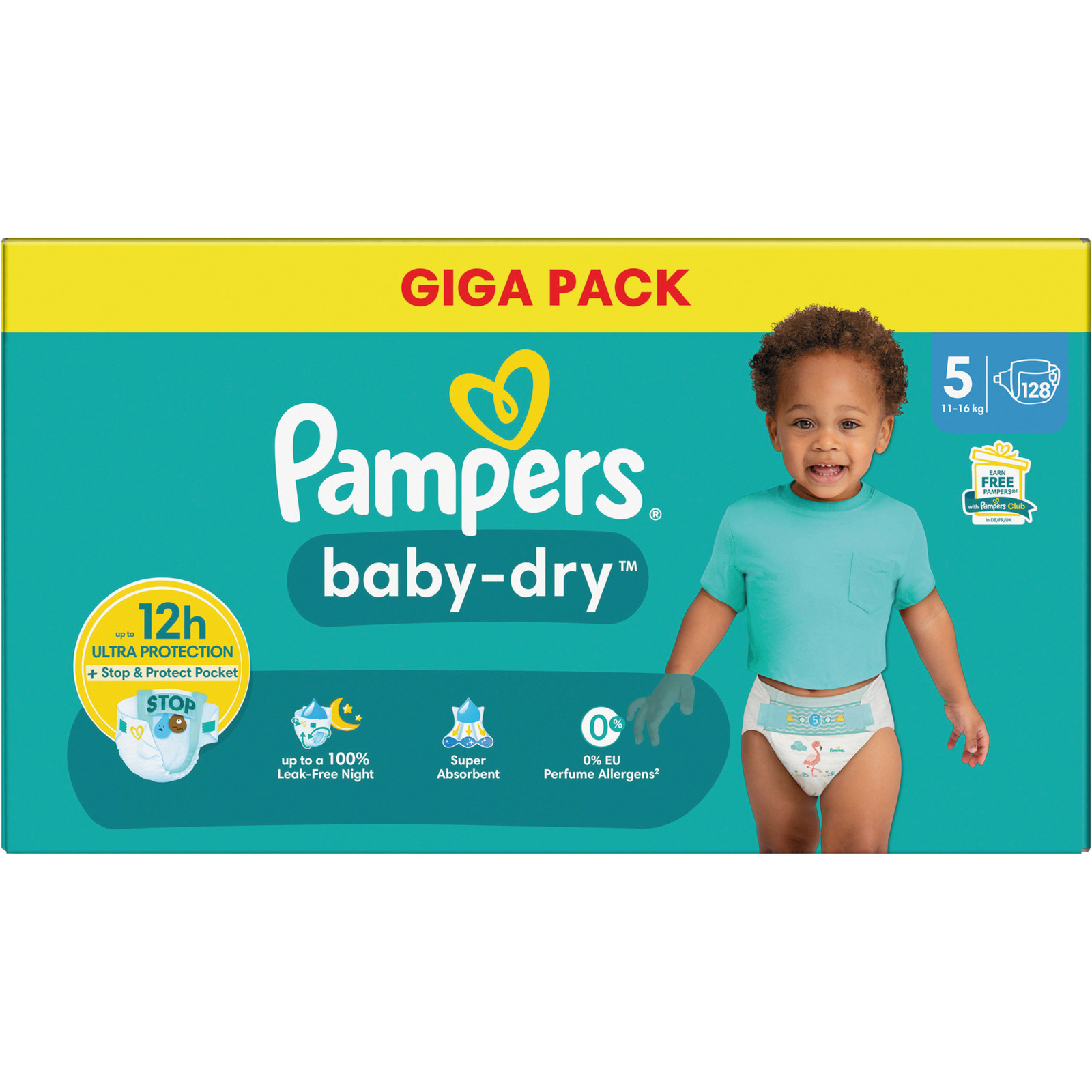 Pampers Baby Dry, Gr. 5 12-17 kg , 128 Windeln