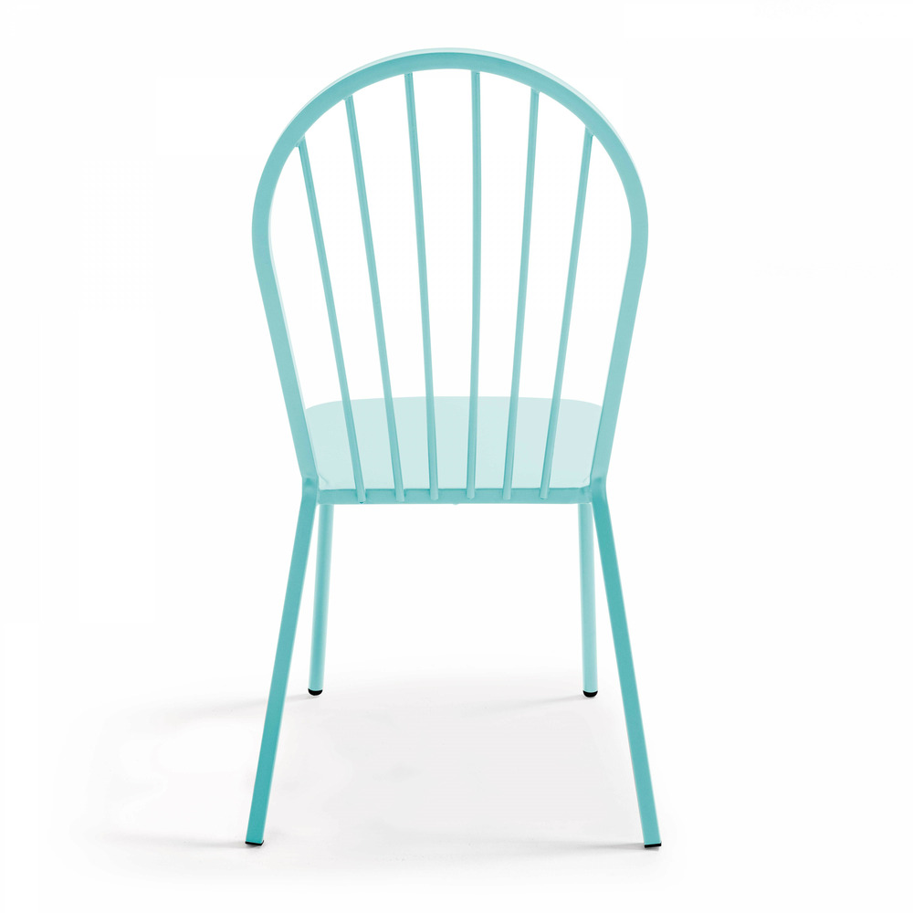 Chaise bistrot en métal turquoise