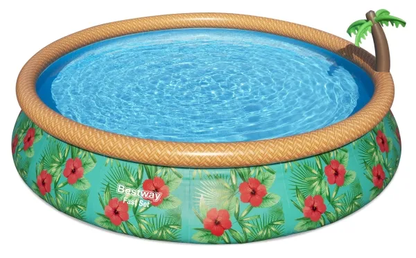 Bestway Fast Set 57416, 9677 L, Indrammet/oppustelig pool, Voksen & barn, Flerfarvet, 24,2 kg