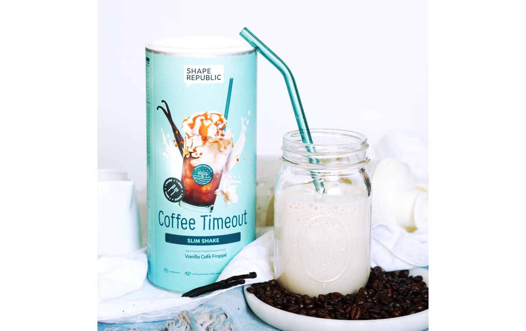Slim Shake Vanilla Café Frappé 420 gMahlzeitenersatz mit Süssungsmitteln Coffee Timeout