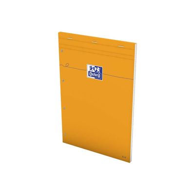 Oxford - Bloc notes - A4 + - 160 pages - petits carreaux - 80G - perforé - orange
