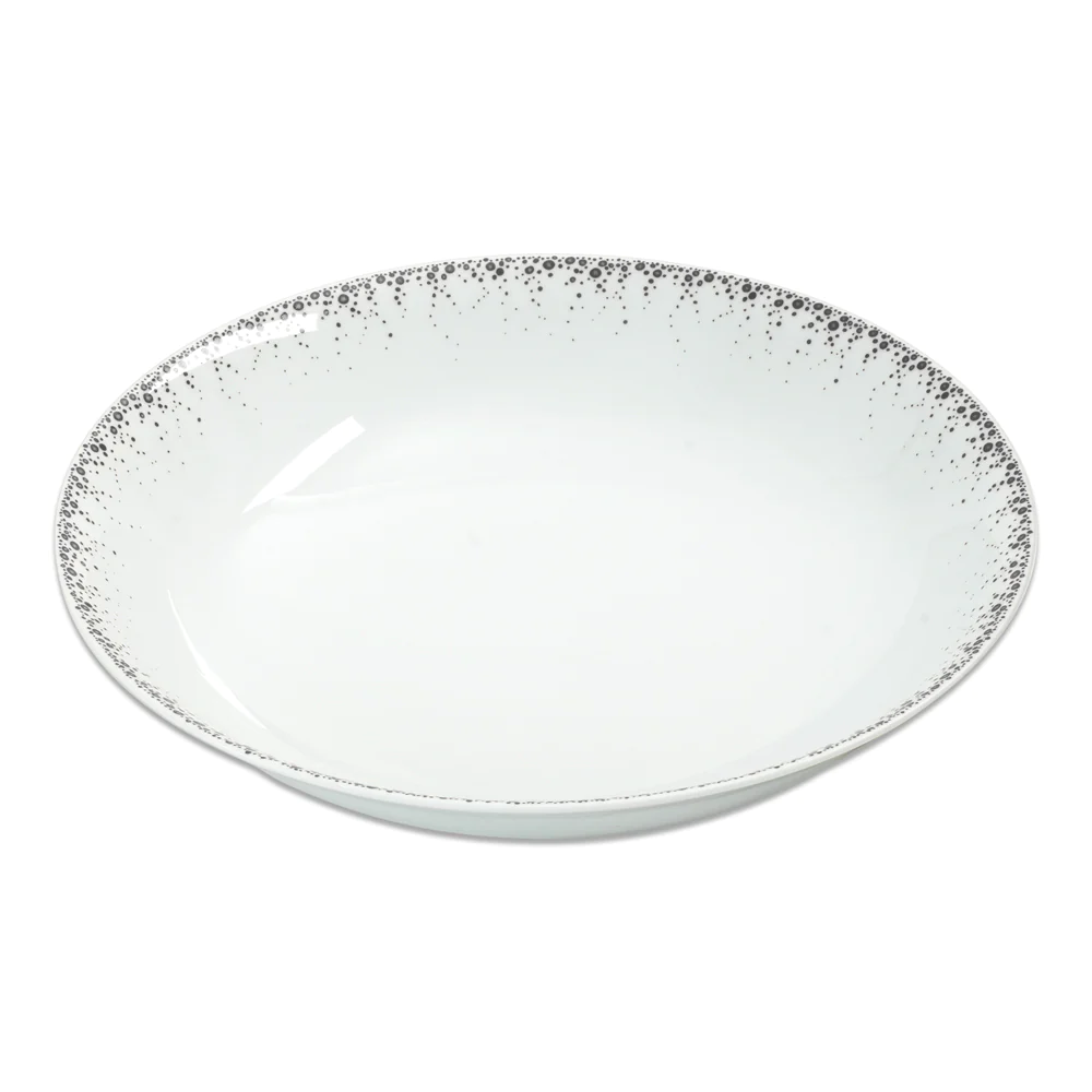 Plat rond creux Boréalis gris 29 cm Table passion