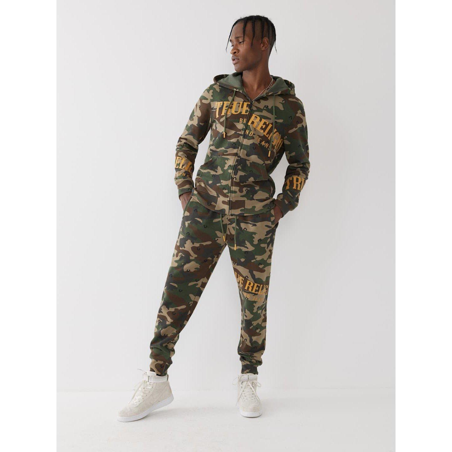 True Religion TR Camo Welt Pocket Logo Jogging Bottoms Mens