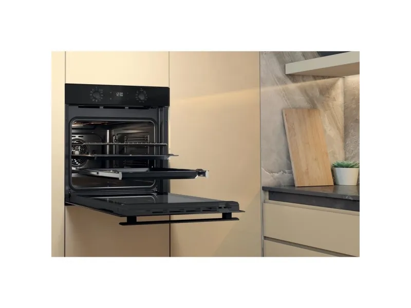 Whirlpool OMR58HU1B - Ovn - til indbygning - niche - bredde: 56 cm - dybde: 56 cm - højde: 58.3 cm - med selv-rengøring - Klasse A  - sort