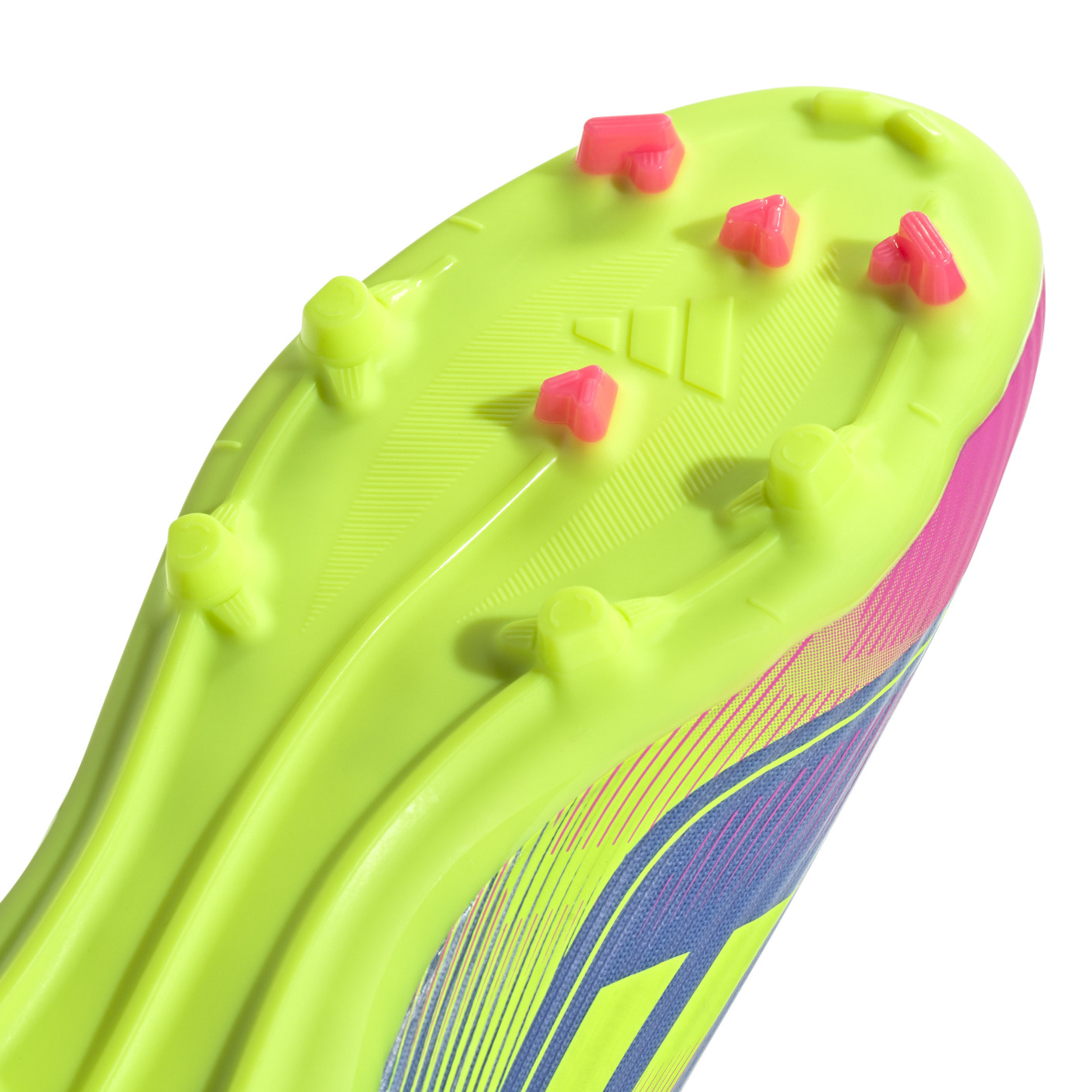 Adidas F50 League Veterloze Gras / Kunstgras Voetbalschoenen (MG) Kids Blauw Neongeel Roze