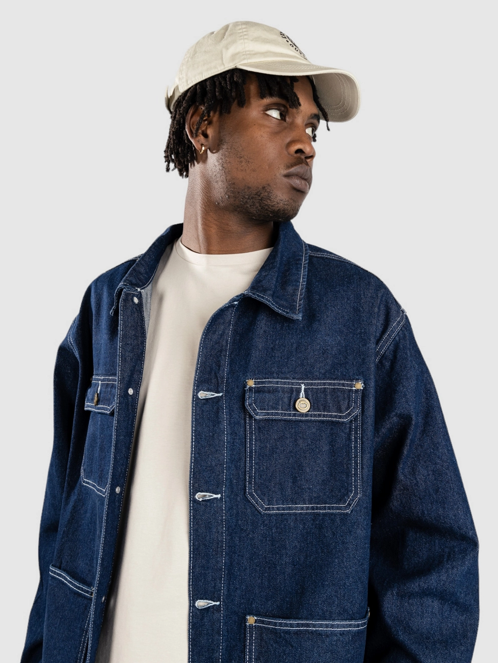 Blue Tomato Denim Chore Jacket dark blue