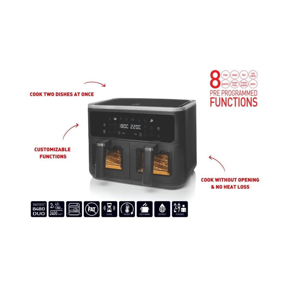 Fritel Airfryer Snacktastic 8480 DUO | 2x4.5L