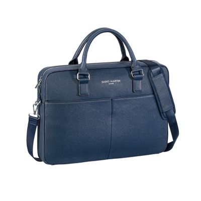 Saint-Martin - Sacoche ordinateur bleu Camille - 1 compartiment - 15,6