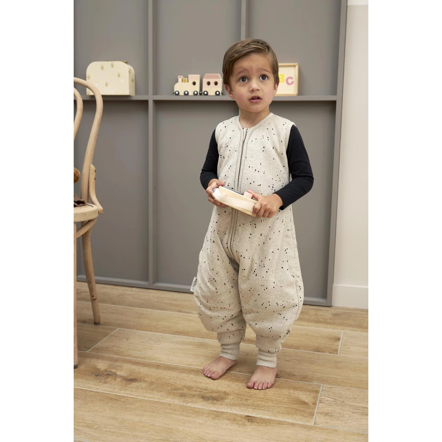 MEYCO Winter Schlafoverall Jumper Rib Mini Spot - Sand Melange