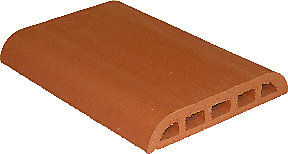 Dessus de muret arrondi 40 x 27 cm rouge