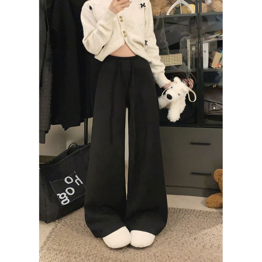 Vhancy - Hoge taille effen wijde broek