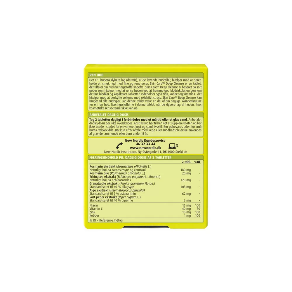 New Nordic Skin care Deep cleanse - 60 tab