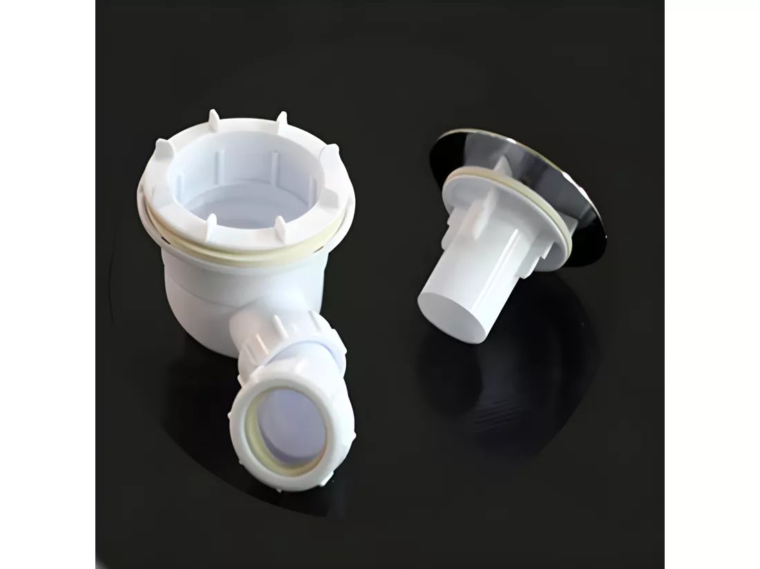 Bonde de receveur avec siphon 90cm pour receveur de douche, bonde de douche haut débit extra-plat couverture chromé, diamètre 90mm